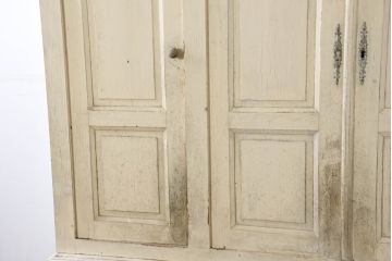 フランスアンティーク　特大!!　高さ2.6m　シャビーな風合いがお洒落なフレンチキャビネット(収納棚、戸棚、ワードローブ、バラ売り可能)(R-081815)