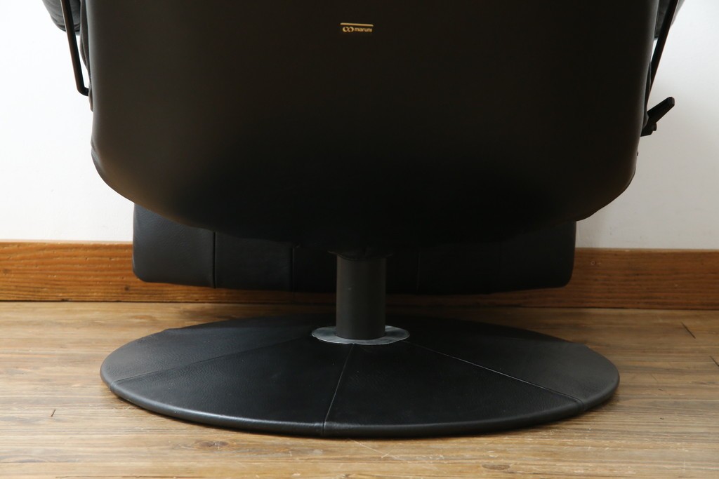 中古　美品　希少モデル!!　maruni(マルニ木工)　本革(レザー)　贅沢なくつろぎのひとときにおすすめのリクライニングパーソナルチェア　定価約18万円　(R-081816)