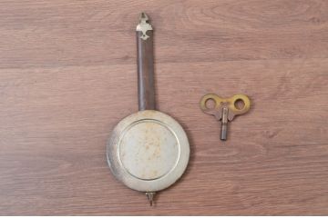 和製アンティーク　Meiji(明治時計社)　大正ロマン　シックな佇まいが魅力のレトロな柱時計(掛け時計、古時計、振り子時計)(R-081821)