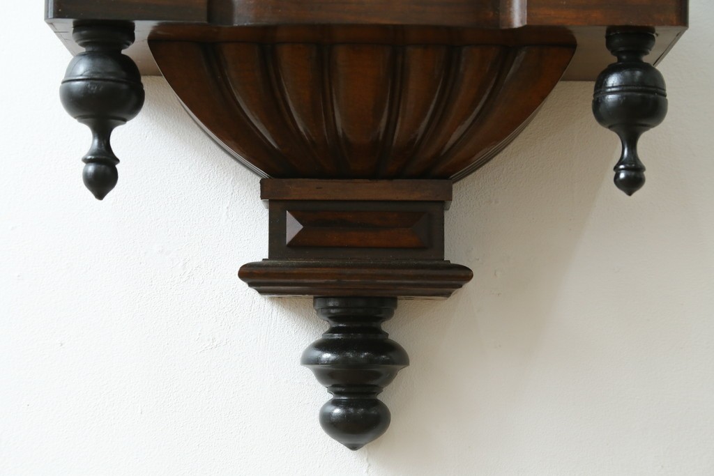 和製アンティーク　明治期から大正期　クラシカルで豪華な飾りが魅力的な柱時計　(R-081829)
