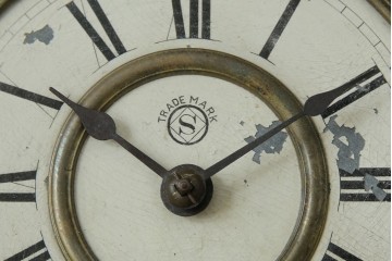 和製アンティーク　明治〜大正期　精工舎(SEIKOSHA、セイコー)　TRADE(S)MARK　黒柿材　立派な彫刻とユニークな振り子のデザインが魅力的な柱時計　(R-081830)