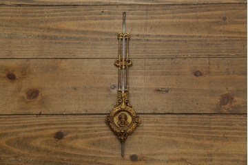 和製アンティーク　明治〜大正期　精工舎(SEIKOSHA、セイコー)　TRADE(S)MARK　黒柿材　立派な彫刻とユニークな振り子のデザインが魅力的な柱時計　(R-081830)