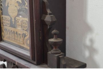 アメリカンアンティーク　ANSONIA(アンソニア)　美しい彫刻装飾の施された大正ロマンを感じる振り子時計(掛け時計、古時計、柱時計)(R-081834)