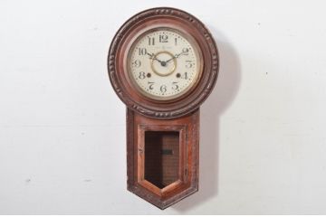 和製アンティーク　明治〜大正　愛知県時計製造共同組合(AICHIKEN　CLOCK-MAKERS'　UNION'S　MARK)　MADE(Y)TOKYO　レトロな雰囲気を高める掛け時計(柱時計、古時計、振り子時計)(R-081837)