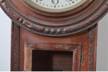 和製アンティーク　明治〜大正　愛知県時計製造共同組合(AICHIKEN　CLOCK-MAKERS'　UNION'S　MARK)　MADE(Y)TOKYO　レトロな雰囲気を高める掛け時計(柱時計、古時計、振り子時計)(R-081837)