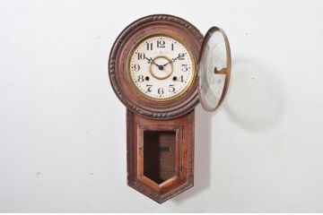 和製アンティーク　明治〜大正　愛知県時計製造共同組合(AICHIKEN　CLOCK-MAKERS'　UNION'S　MARK)　MADE(Y)TOKYO　レトロな雰囲気を高める掛け時計(柱時計、古時計、振り子時計)(R-081837)