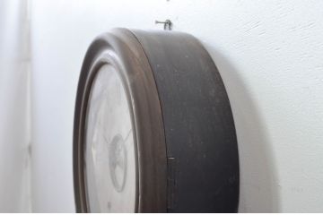 和製アンティーク　経年を感じる風合いが味わい深い!四つ丸が特徴のだるま時計(掛け時計、柱時計、振り子時計、古時計)(R-081838)