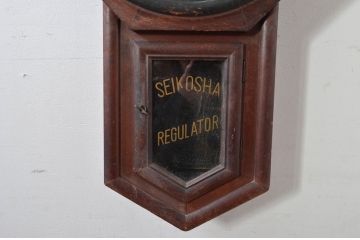 和製アンティーク　精工舎(SEIKOSHA、セイコー)　古い木味が魅力的な掛け時計(柱時計、古時計、八角時計、振り子時計)(R-081841)