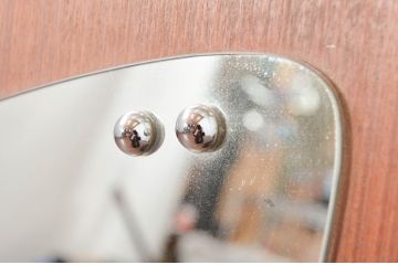 北欧ビンテージ　ユニークなシルエットがお洒落なウォールミラー(姿見、壁掛け鏡、ヴィンテージ、店舗什器)(R-081843)