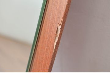 北欧ビンテージ　ユニークなシルエットがお洒落なウォールミラー(姿見、壁掛け鏡、ヴィンテージ、店舗什器)(R-081843)