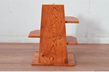 新古品　未使用　展示品　岩手岩泉・純木家具　漆塗り　栓材　木のあたたかみを感じる飾り棚(陳列棚、ディスプレイラック)(R-081845)