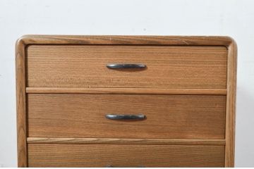 中古　未使用展示品　新古品　内部桐材　職人手作り　美しい柾目のシンプルな7段小引き出し(卓上収納、小物収納、サイドチェスト)(定価約15万円)(R-081851)