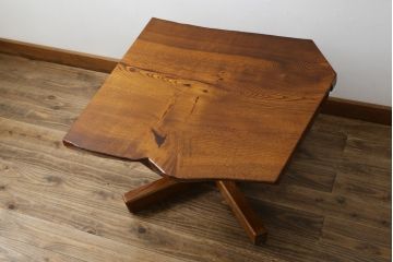 中古　未使用　展示品　新古品　岩手岩泉・純木家具　栓材　漆塗り　心地よい木の風合いが魅力的なローテーブル(センターテーブル、リビングテーブル)(定価約17万円)(R-081857)