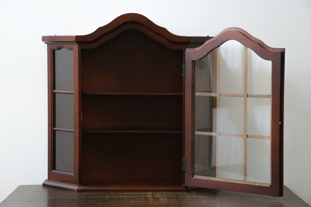 中古　三面ガラス　見せる収納にぴったりなウォールキャビネット　(R-081859)