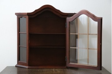 中古　三面ガラス　見せる収納にぴったりなウォールキャビネット　(R-081859)