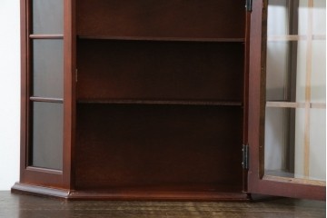 中古　三面ガラス　見せる収納にぴったりなウォールキャビネット　(R-081859)
