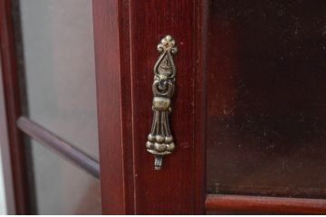 中古　三面ガラス　見せる収納にぴったりなウォールキャビネット(ウォールシェルフ、吊戸棚、飾り棚、陳列棚、収納棚)(R-081859)