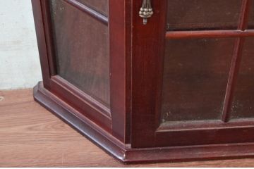 中古　三面ガラス　見せる収納にぴったりなウォールキャビネット(ウォールシェルフ、吊戸棚、飾り棚、陳列棚、収納棚)(R-081859)