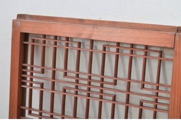 アンティーク建具　和の空間づくりにおすすめな組子入りガラス窓4枚セット(引き戸、ガラス戸)(R-081861)