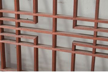 アンティーク建具　和の空間づくりにおすすめな組子入りガラス窓4枚セット(引き戸、ガラス戸)(R-081861)