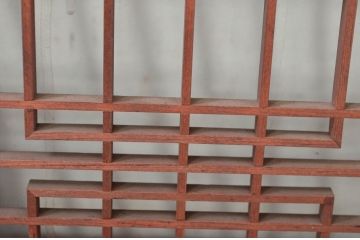 アンティーク建具　和の空間づくりにおすすめな組子入りガラス窓4枚セット(引き戸、ガラス戸)(R-081861)