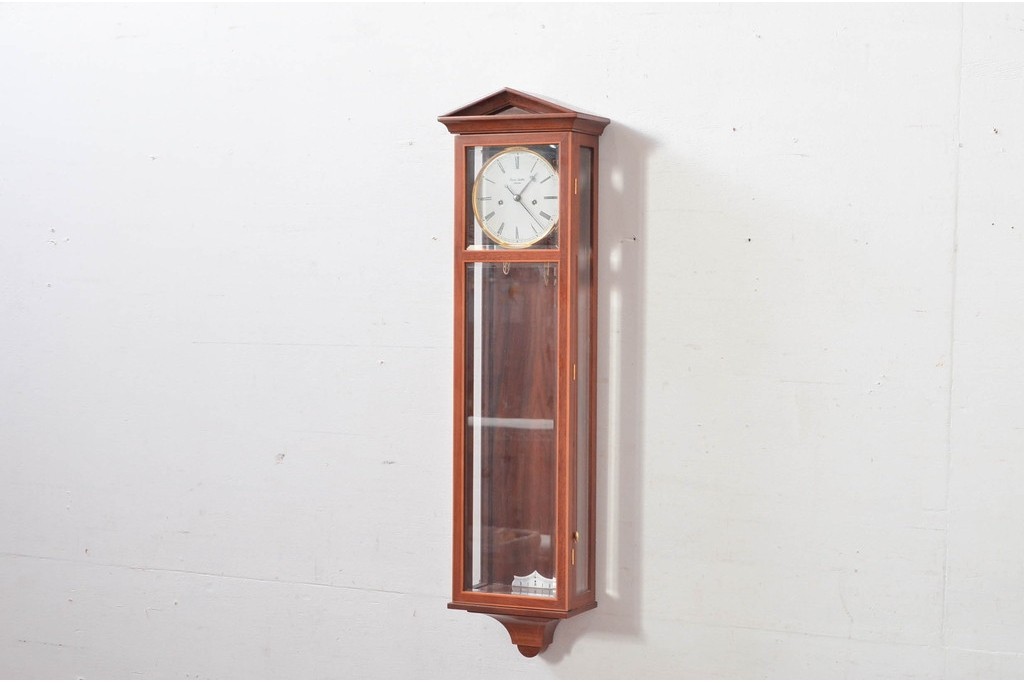 中古　美品　ドイツ　エルウィン・サトラ—(Erwin Sattler)社　三面面取りガラスの上品な高級柱時計　定価約60万円　(R-081863)