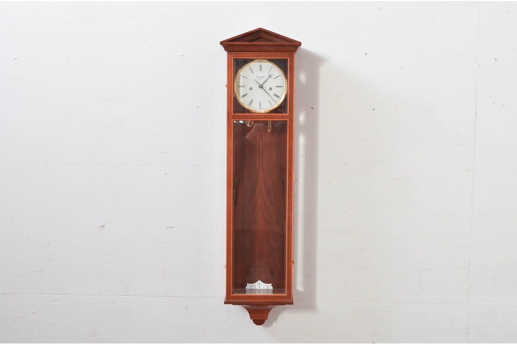 中古　美品　ドイツ　エルウィン・サトラ—(Erwin Sattler)社　三面面取りガラスの上品な高級柱時計　定価約60万円　(R-081863)