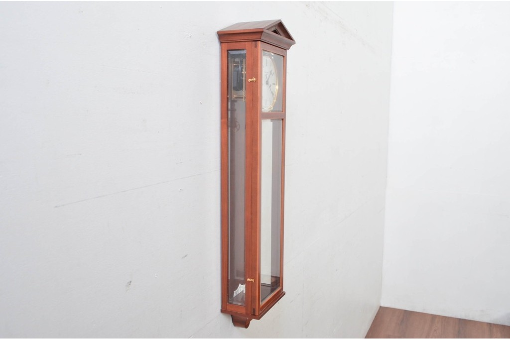 中古　美品　ドイツ　エルウィン・サトラ—(Erwin Sattler)社　三面面取りガラスの上品な高級柱時計　定価約60万円　(R-081863)