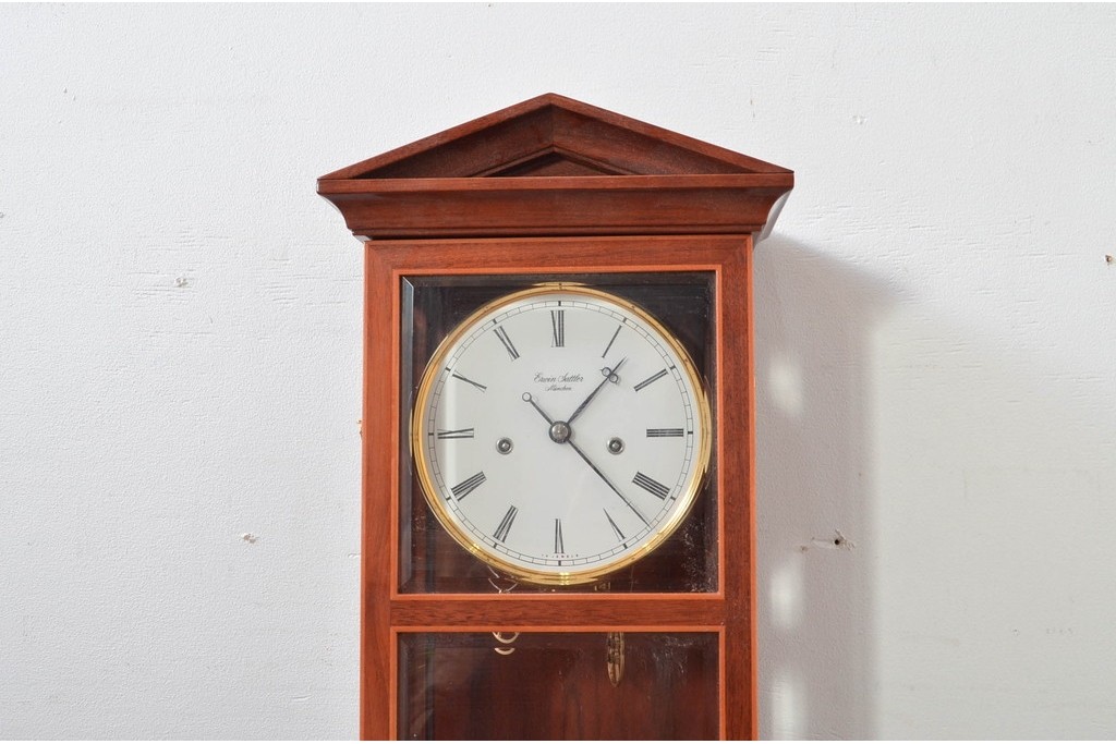 中古　美品　ドイツ　エルウィン・サトラ—(Erwin Sattler)社　三面面取りガラスの上品な高級柱時計　定価約60万円　(R-081863)
