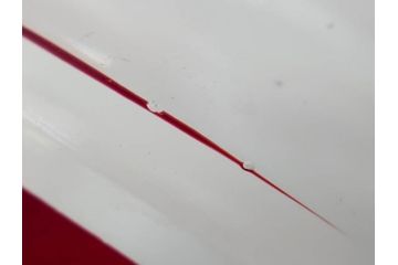 大正〜昭和初期　切子　色被せ　赤　約28cm　9.1寸　鮮やかな色のコントラストが美しいガラス皿(ボウル、硝子、大皿、和食器、九寸一分)(R-081866)