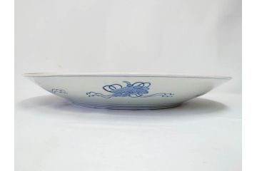 上手物　江戸期　古伊万里　色絵　山水松鶴　富士山　約56cm　1尺8寸　緻密な美しい絵付けに見惚れる大皿(尺皿、風景、和皿、和食器、一尺八寸)(R-081867)