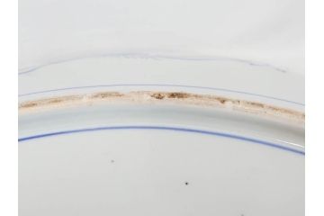上手物　江戸期　古伊万里　色絵　山水松鶴　富士山　約56cm　1尺8寸　緻密な美しい絵付けに見惚れる大皿(尺皿、風景、和皿、和食器、一尺八寸)(R-081867)