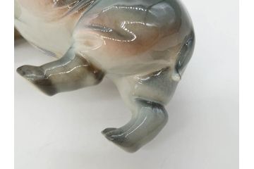 ドイツ　Goebel(ゲーベル)　Nymphenburg(ニンフェンブルグ)　カバ　生き生きとした造形が魅力のフィギュリン3点セット(動物、置物、オブジェ、ディスプレイ)(R-081868)