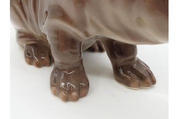 ドイツ　Goebel(ゲーベル)　Nymphenburg(ニンフェンブルグ)　カバ　生き生きとした造形が魅力のフィギュリン3点セット(動物、置物、オブジェ、ディスプレイ)(R-081868)
