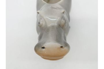 ドイツ　Goebel(ゲーベル)　Nymphenburg(ニンフェンブルグ)　カバ　生き生きとした造形が魅力のフィギュリン3点セット(動物、置物、オブジェ、ディスプレイ)(R-081868)