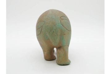 イギリス　BMP(大英博物館?)　カバ　存在感のある置物3点セット(青いカバ、エジプト、動物、アニマル、オブジェ、ディスプレイ)(R-081871)
