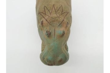 イギリス　BMP(大英博物館?)　カバ　存在感のある置物3点セット(青いカバ、エジプト、動物、アニマル、オブジェ、ディスプレイ)(R-081871)