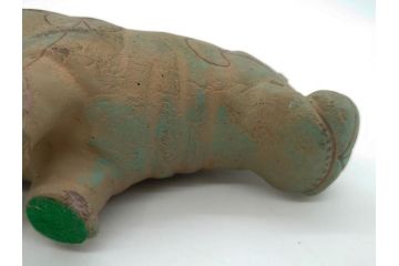 イギリス　BMP(大英博物館?)　カバ　存在感のある置物3点セット(青いカバ、エジプト、動物、アニマル、オブジェ、ディスプレイ)(R-081871)