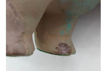 イギリス　BMP(大英博物館?)　カバ　存在感のある置物3点セット(青いカバ、エジプト、動物、アニマル、オブジェ、ディスプレイ)(R-081871)