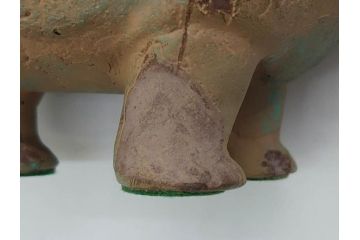 イギリス　BMP(大英博物館?)　カバ　存在感のある置物3点セット(青いカバ、エジプト、動物、アニマル、オブジェ、ディスプレイ)(R-081871)