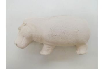 イギリス　BMP(大英博物館?)　カバ　存在感のある置物3点セット(青いカバ、エジプト、動物、アニマル、オブジェ、ディスプレイ)(R-081871)