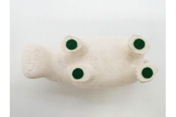 イギリス　BMP(大英博物館?)　カバ　存在感のある置物3点セット(青いカバ、エジプト、動物、アニマル、オブジェ、ディスプレイ)(R-081871)