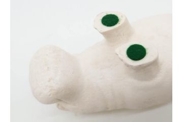 イギリス　BMP(大英博物館?)　カバ　存在感のある置物3点セット(青いカバ、エジプト、動物、アニマル、オブジェ、ディスプレイ)(R-081871)