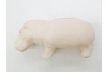 イギリス　BMP(大英博物館?)　カバ　存在感のある置物3点セット(青いカバ、エジプト、動物、アニマル、オブジェ、ディスプレイ)(R-081871)