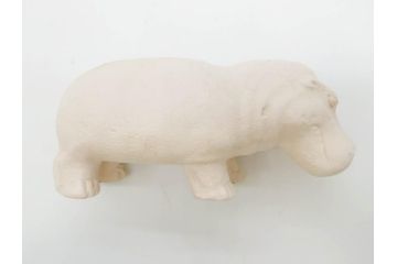イギリス　BMP(大英博物館?)　カバ　存在感のある置物3点セット(青いカバ、エジプト、動物、アニマル、オブジェ、ディスプレイ)(R-081871)