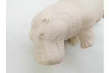 イギリス　BMP(大英博物館?)　カバ　存在感のある置物3点セット(青いカバ、エジプト、動物、アニマル、オブジェ、ディスプレイ)(R-081871)