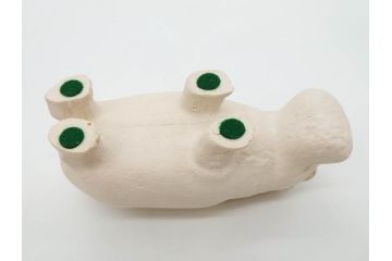 イギリス　BMP(大英博物館?)　カバ　存在感のある置物3点セット(青いカバ、エジプト、動物、アニマル、オブジェ、ディスプレイ)(R-081871)