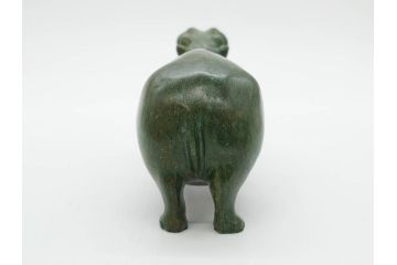カバ　お部屋のアクセントになる置物3点セット(彫刻、動物、アニマル、アフリカ、ジンバブエ、オブジェ、ディスプレイ)(R-081872)
