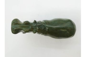 カバ　お部屋のアクセントになる置物3点セット(彫刻、動物、アニマル、アフリカ、ジンバブエ、オブジェ、ディスプレイ)(R-081872)