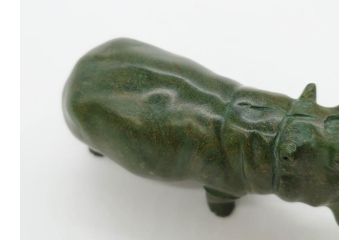 カバ　お部屋のアクセントになる置物3点セット(彫刻、動物、アニマル、アフリカ、ジンバブエ、オブジェ、ディスプレイ)(R-081872)